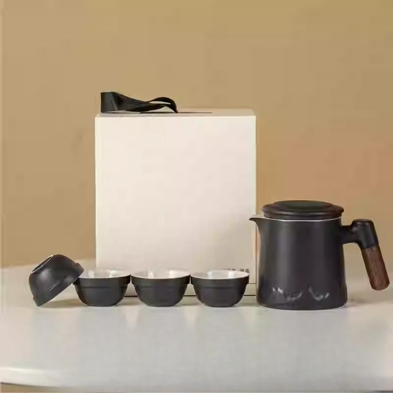 Portable Travel Tea Set Outdoor Portable Kung Fu Brewing Teapot Teacup Small Set Easy Camping Business Trip