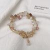Guochao Temperament Pearl Crystal Jade Double Circle Bracelet Niche Personality Bracelet Fashion High-end Jewelry Women's Accessories