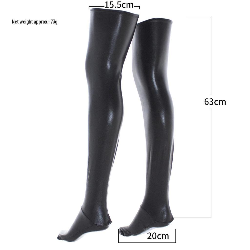 Elastic Patent Leather Stockings for Couples - Women's Flirty SM Bondage Wear