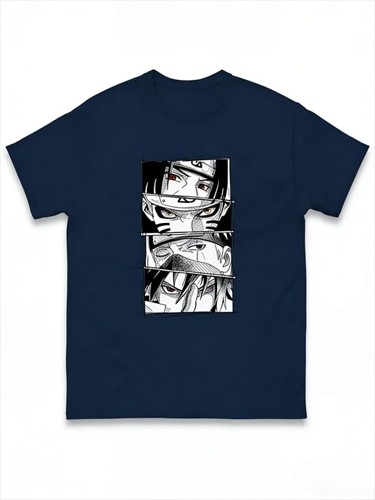 Naruto Manga Eyes T-Shirt Men Itachi Naruto Kakashi Sasuke Anime Character Graphic Short Sleeve Oversized Streetwear Fan Tee