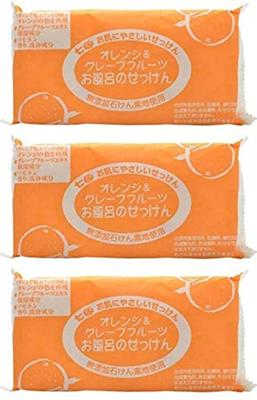 Seven Color Soap Orange Grapefruit Bath Soap X 3 Sets & (Additive-Free) 3-Pack