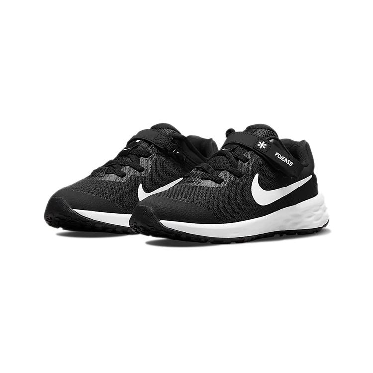 Nike REVOLUTION 6 FlyEase Materiale Riciclabile Scarpe da Corsa Basse per Bambini Nero Bianco Bambini Età 3 7 Anni DD1114-003