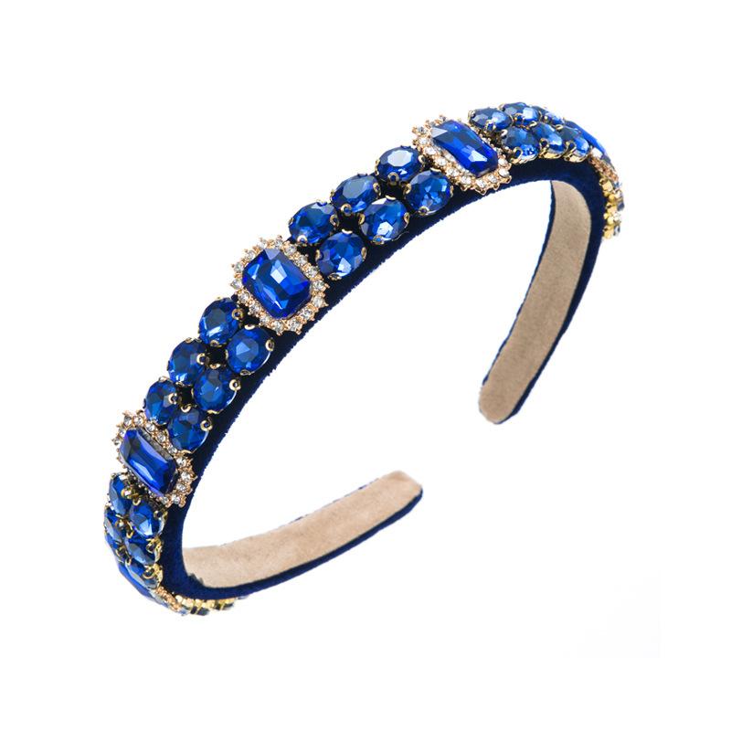 Temperament Hair Band Women Full Diamond Baroque Inlaid Headband