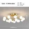 SANDYHA New LED Black Gold Chandeliers Clear Star Milk White Glass Ball Ceiling Lamp with Crystal Live Room Decor Pendant Lights