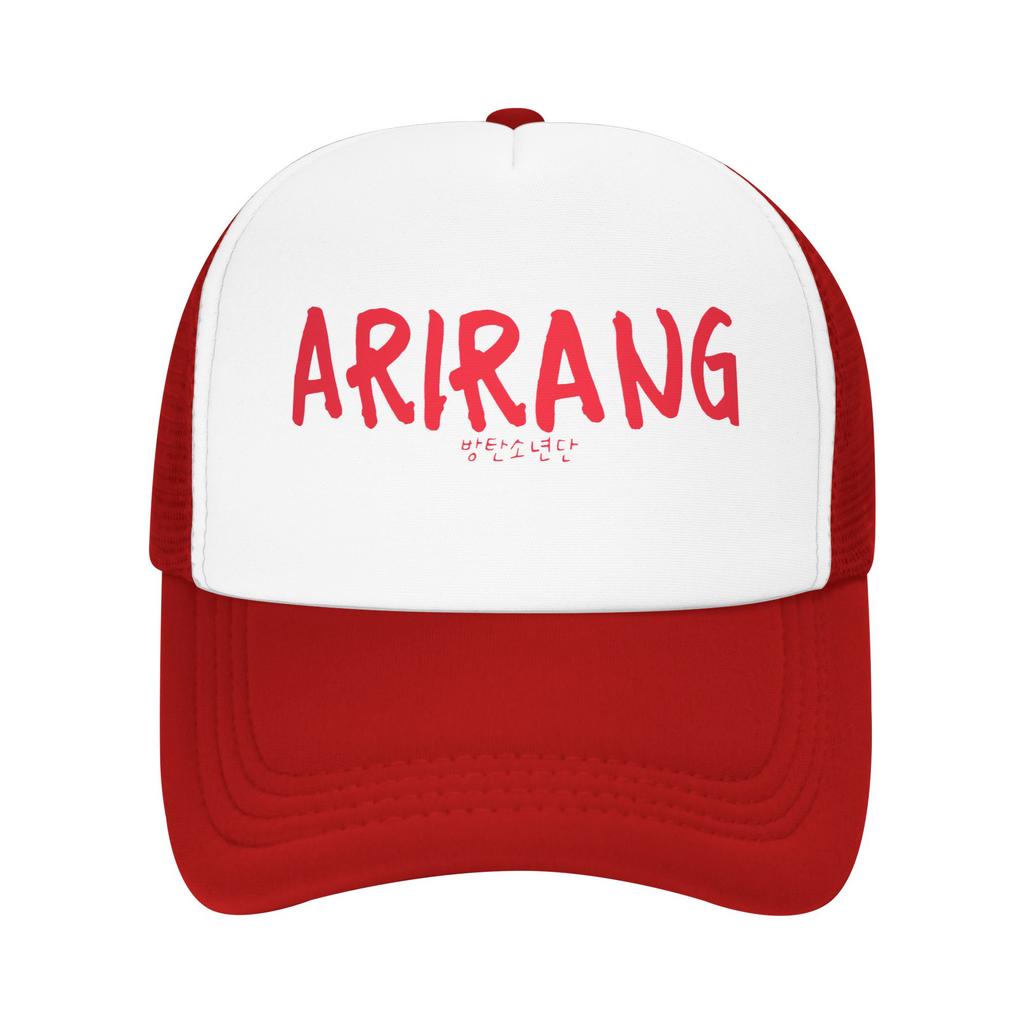 Arirang tour 2026 KPOP Merch Foam Mesh Trucker Hat Unisex Breathable Meshback Snapback Cap Trendy Adjustbale