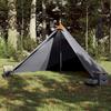 VidaXL Tente Familiale Tipi 7 Personnes, Tente d'Ombrage avec Sac de Transport, Auvent de Camping, Abri de Jardin, Gris et 94712