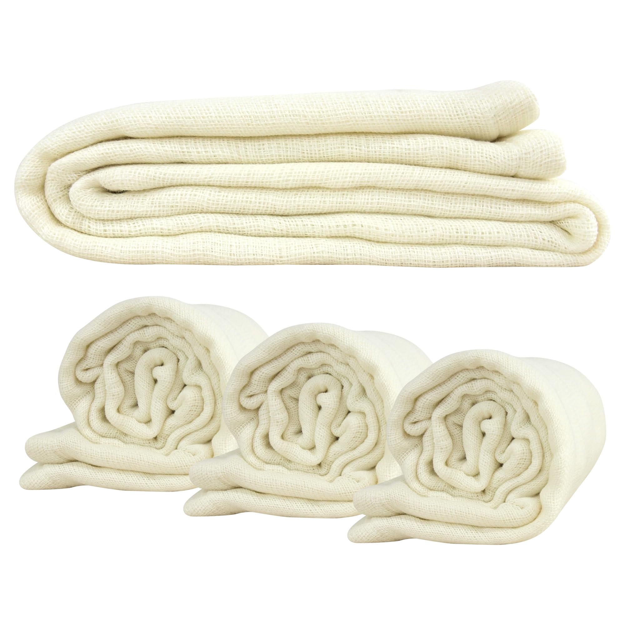 

Riveer Imabari Certified Bath Set of 60 x Made in Japan Towels, 3, 5-Layer Gauze, 120cm, 100% Cotton, Absorbent, Quick-Drying, (Ivory) слоновая кость