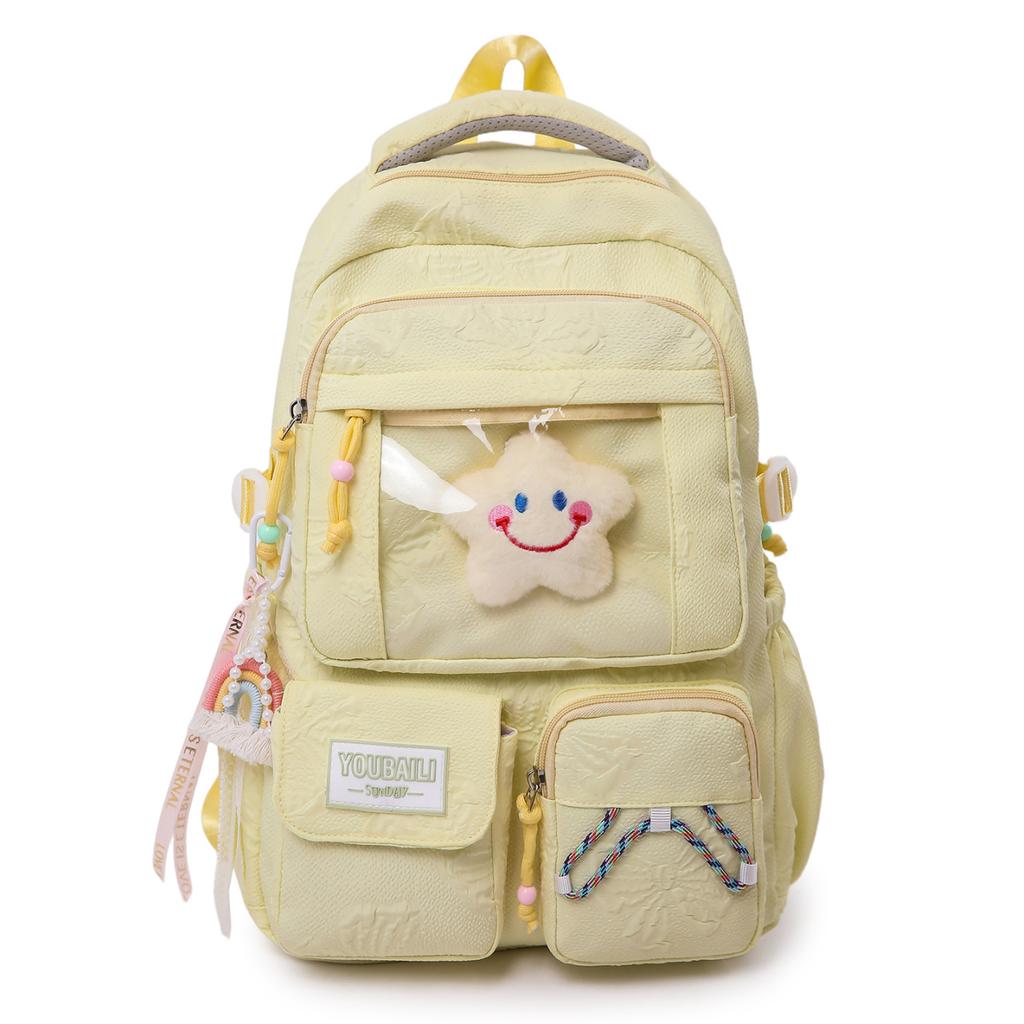 Schoolbag waxy jiji primary school students cute transparent backpack girls two-dimensional color large-capacity pain bag baby bag