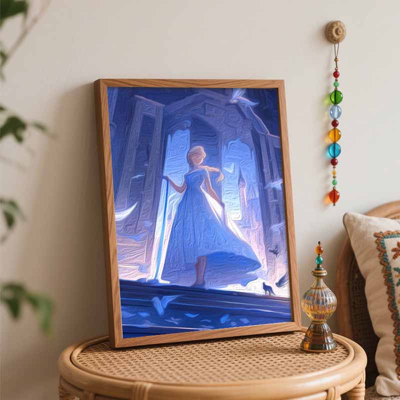 Disney Frozen Elsa Princess Oil Painting Art Handmade Diy Painting Home Decoration Gift