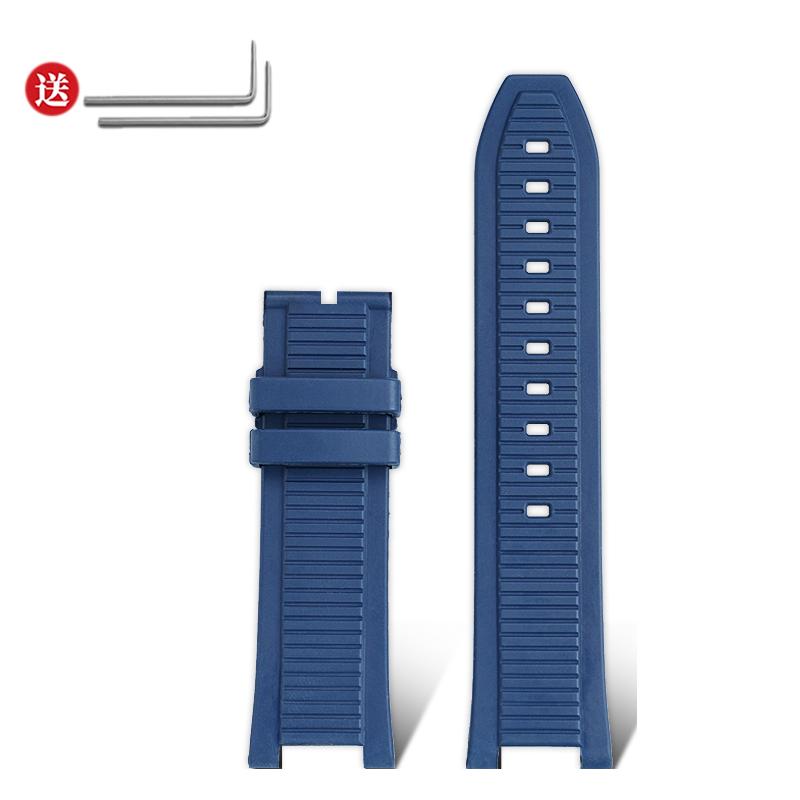 High Quality Rubber Watch Strap For TISSOT 1853 T141 Series T141.417A Silicone Strap Concave Design 24mm Waterproof Wristband