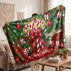 Couverture en Flanelle Personnalisée avec Nom Imprimé de Noël Confort Chaud Jeté de Lit Décoration de Maison Cadeau de Fête