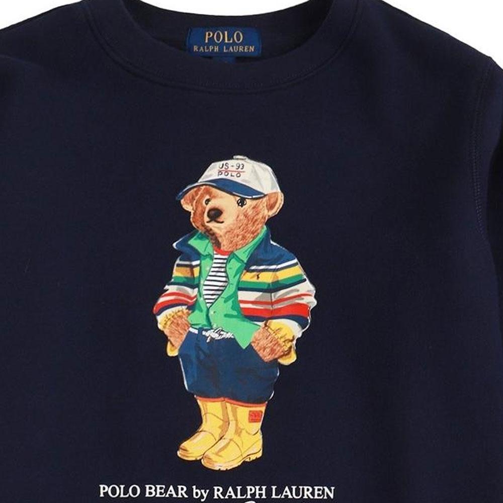 Polo Ralph Lauren Sweatshirt Logo Print Crew Neck Long Sleeve Kids Tops Navy-Blue 323975028-001