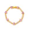 Ins Style Butterfly & Heart Diamond Bracelet, Gold Plated Trendy Jewelry for Women