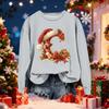 Women's Fashionable Casual Long-Sleeved Christmas Letter Print Crew-Neck Sweatshirt