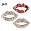 Daily Wear Brooch Sexy Rhinestone Lip for Women, Red Shape Lapel Badge Pin, Clothing Accessory Suits Coats Scarves Shawls Bags Pins
