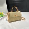 Summer Straw-woven Beautiful Small Square Bag New Simple and Fashionable Portable Shoulder Messenger Bag Temperament Advanced Texture