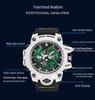 SANDA Men's Multi-function Dual Display Waterproof Sports Alarm Watch