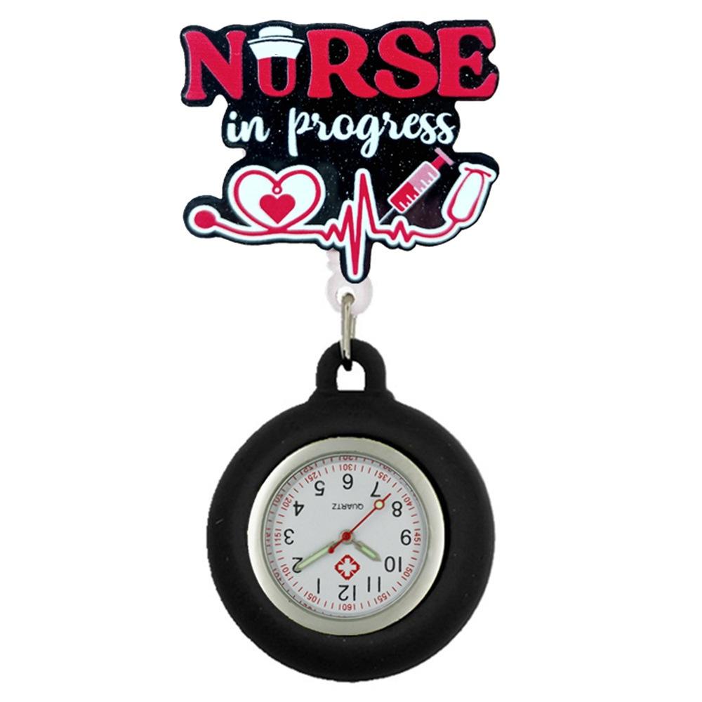 New Acrylic Retractable Nurse Badge Reel Pocket Watches Clip Hang Clockfashion Medical Doctor Id Card Holder Lanyard