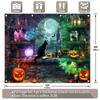 2D flat 1 piece Halloween magic witch photography background horror castle cemetery background