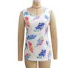 2024 Women Summer Suspenders T Shirts Tie Dye Feather Printed Tank Tops O Neck Sleeveless Tank Tee Ladies Casual Loose Vest
