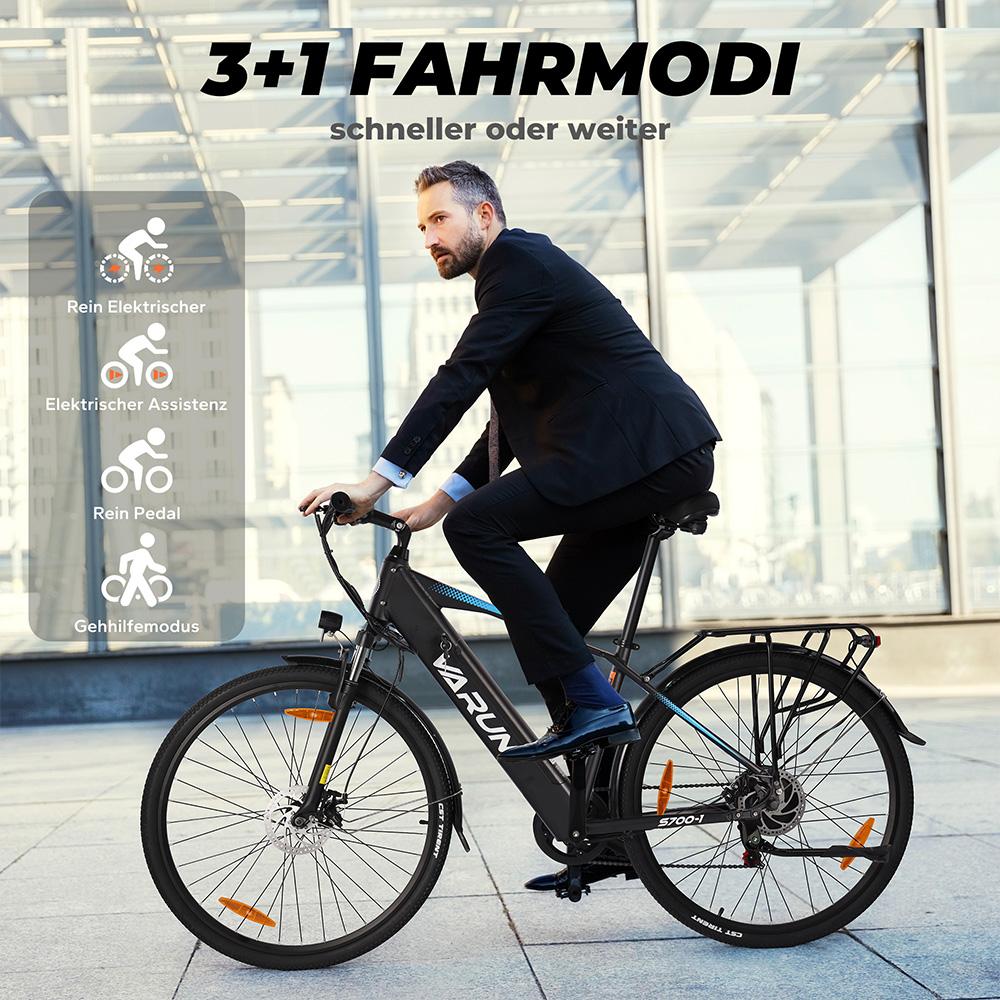 Electric Scooter Varun S700 250W Motor Dual Disc Brake 48V 10.4AH Adult E-bike Top Speed 25Km/h 27.5"x1.95" Tire