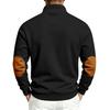 Men's Fleece Lined Color Block Zip Up Stand Collar Sweatshirt.