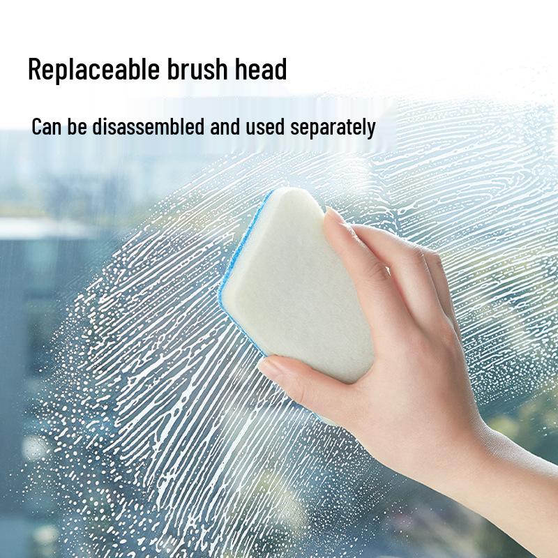 Creative Trapezoidal Bathroom Sponge Brush with Long Handle for Cleaning Bathtubs, Walls, Tiles, Floors, and Glass Doors.