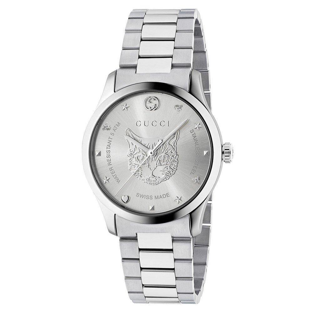Gucci Orologio unisex con quadrante argento G-Timeless YA1264095