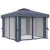 VidaXL Tonnelle avec rideau 3x3 m Anthracite Aluminium