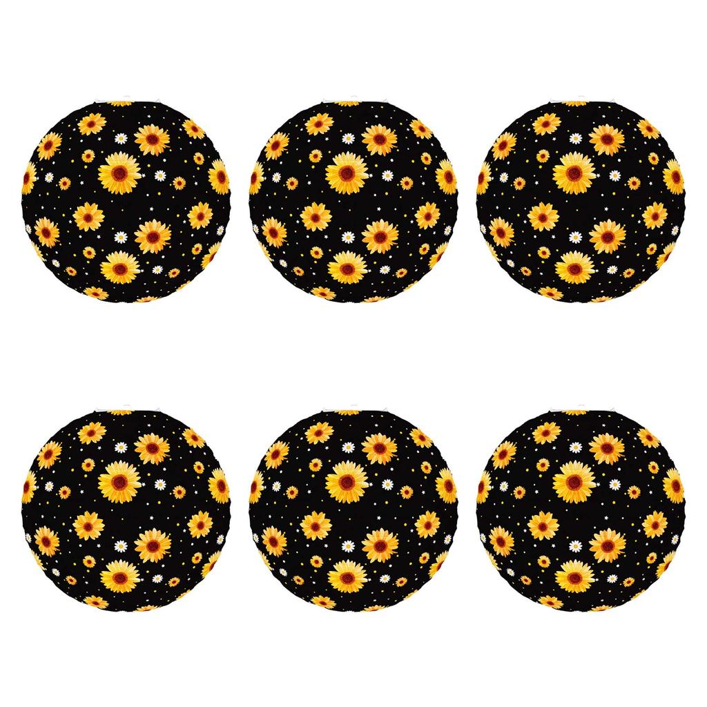 6Pcs Stylish Sunflower Paper Lanterns 8 Inch Hanging Round Lanterns for Indoor and Outdoor Party Decorations