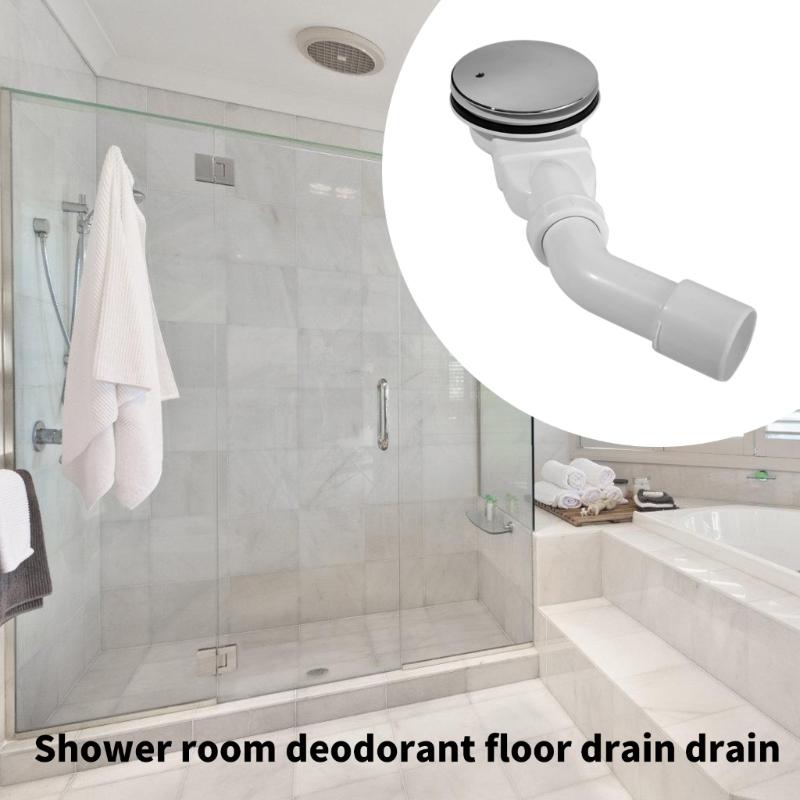 Shower Tray Drain Fitting With Odor Prevention Hair Strainer and Drain Elbow for Bathroom Floor Drainage System