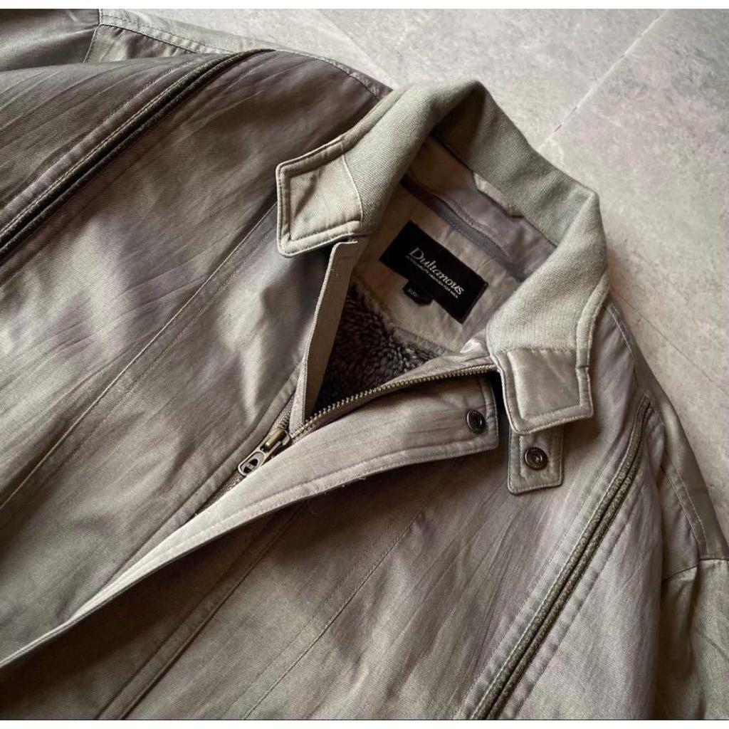 Used Vintage Blouson Jacket Glossy Short Length L American Casual Military Biker