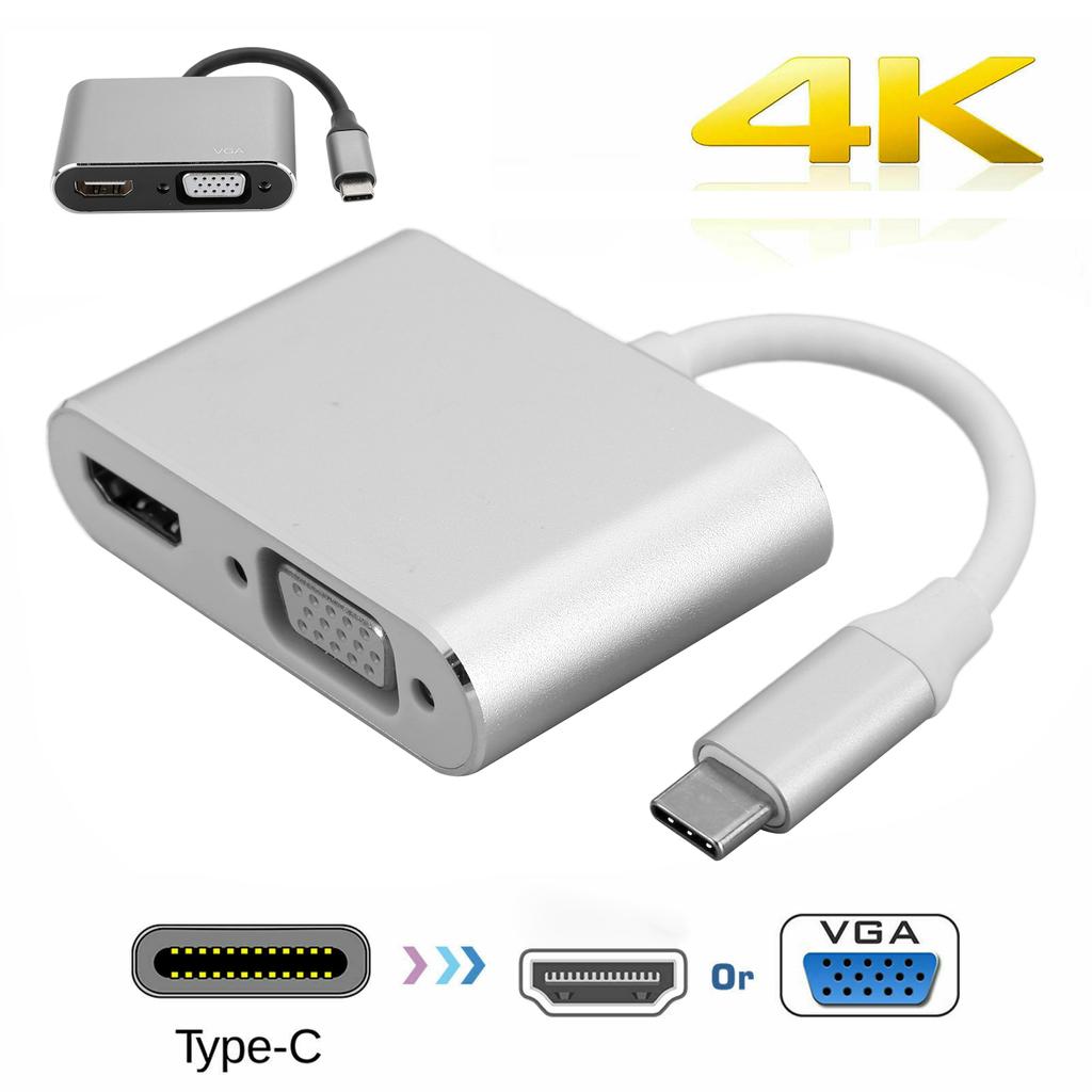 Adapter TypeC Hub to VGA HDMI DVI Displayport/3.1 Ethernet Converter Dock 4K Resolution HDMI Hub Type‑C Hub Type‑C to HDMI