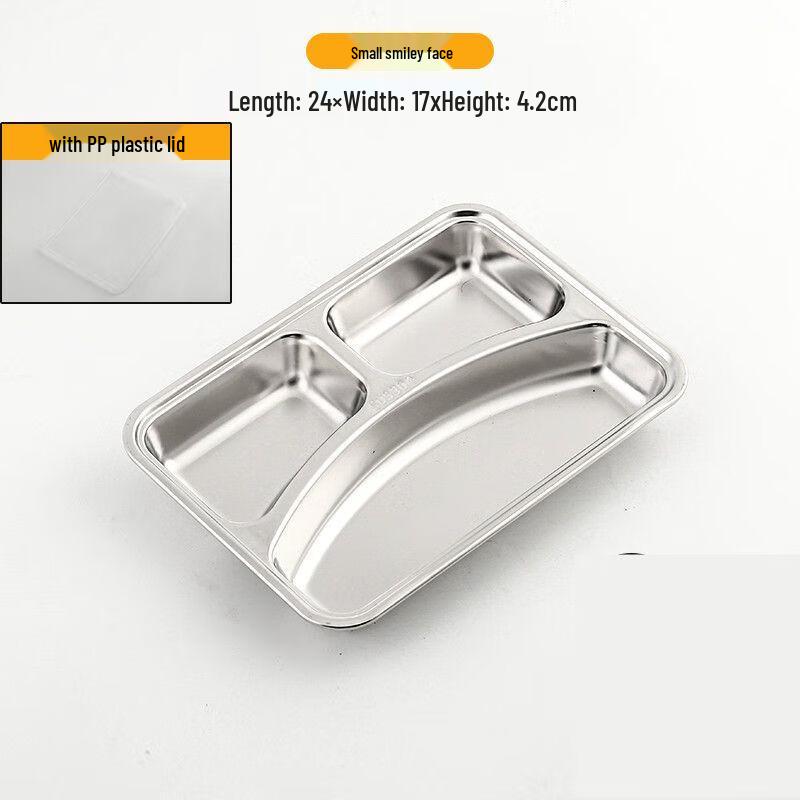 304 Stainless Steel 3-Compartment Dinner Plates with Lids