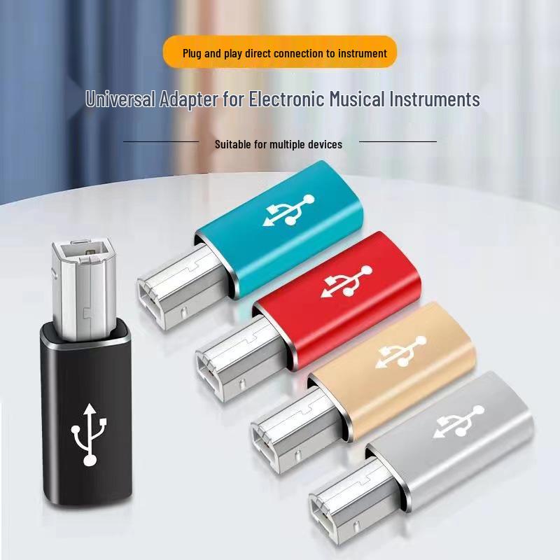 Type-C To Square USB Adapter for Electric Piano Printer Interface & MIDI Connection