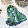 Women  Scarf Color Pattern Sunscreen Shawl Simple Satin Mid-length Silky Scarf