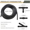 Tesnaao 30 PCS Car Windshield Washer Hose Kit, 13.1Ft Washer Fluid Hose & T-type Y-type I-type Hose Connector, Connect Water Pump and Nozzle Mounting