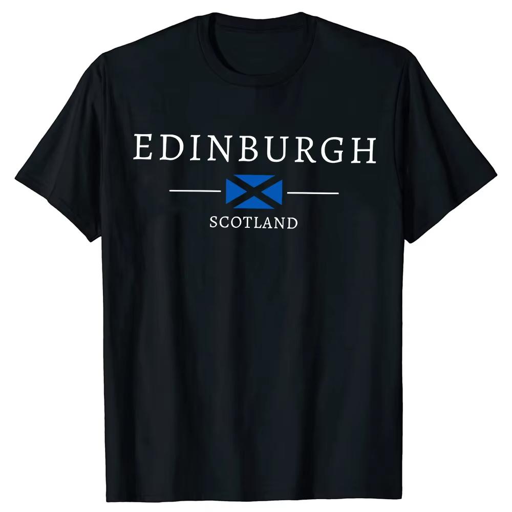 Edinburgh Scotland Tourist Souvenirs Best Friend T Shirts Men Humor Streetwear Tee Shirt Short Sleeve Unisex Loose Clothing