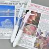 4Pcs Lace Ribbon Gel Inks Pen Retractable Gel Pen Ergonomic Grip 0.5MM Tip Fast Drying Inks for Office School Supplies