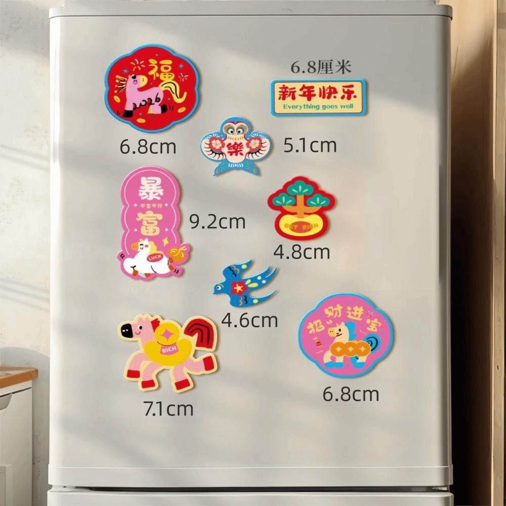 Traditional Chinese Designs New Year Fridge Magnets Durable Whiteboard Decoration Lucky Fridge Magnets Refrigerator Magnets