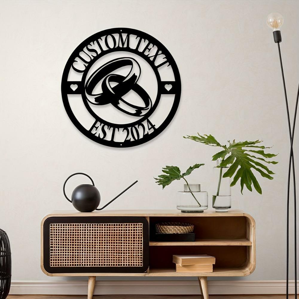 Personalized Metal Wall Art Family Name Sign Rustic Wedding Decor Custom Address Plaque Gift