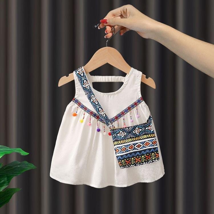 Mädchen Set Dopamin Sommer Baby Mädchen Dünn Ethnisch Kinder Cooles Sommer Set Zweiteilig