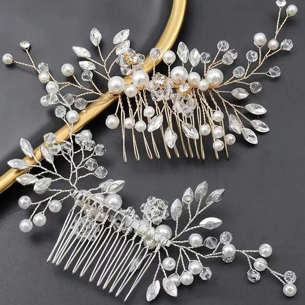 1 Pc Pearl Exquisite Hair Comb Hair Accessory Rhinestone Women Bride's Jewelry Versatile Elegant Luxurious Girls Headwear Gift