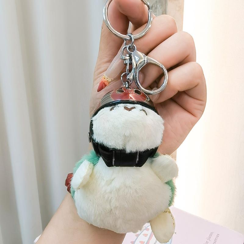 1Pcs Animal Ornament Car Exquisite Decoration Helmet Sea Turtle Keychain Purse Bag Charm Plush Pendant Keyholder