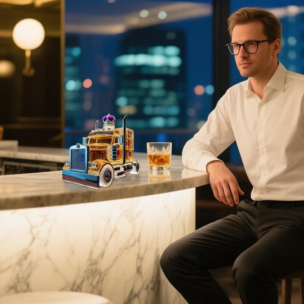 Bourbon Decanter Half Truck Bourbon Dispenser 375ml Vintage Liquor Container With Interesting Stopper For Hosting Brunch Beer