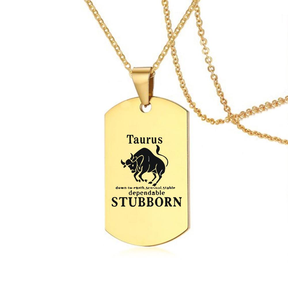 Sternzeichen Halskette für Männer Frauen 12 Konstellation Edelstahl Skorpion Kette Halskette Geburtstagsgeschenk Anhänger Schmuck