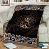 Bule Evil Eye Blanket Hamsa Hand Psychedelic Blanket for Travel Bedding Chair Adult Lightweight Bohemian Style Blanket Tapestry