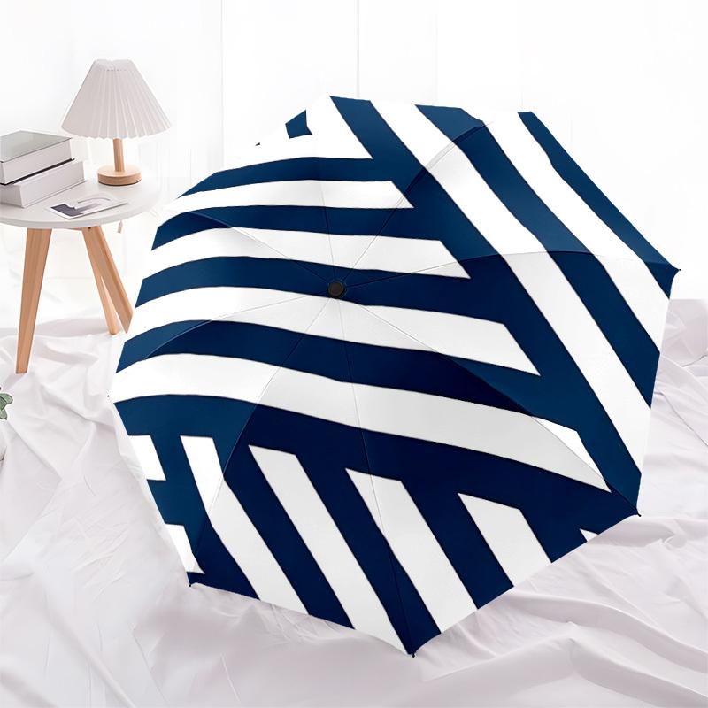 1pc Nautical Stripes Automatic Open/Close Umbrella with One Touch Button,, Windproof Design   Lightweight Portable Umbrella for Women & Men6093