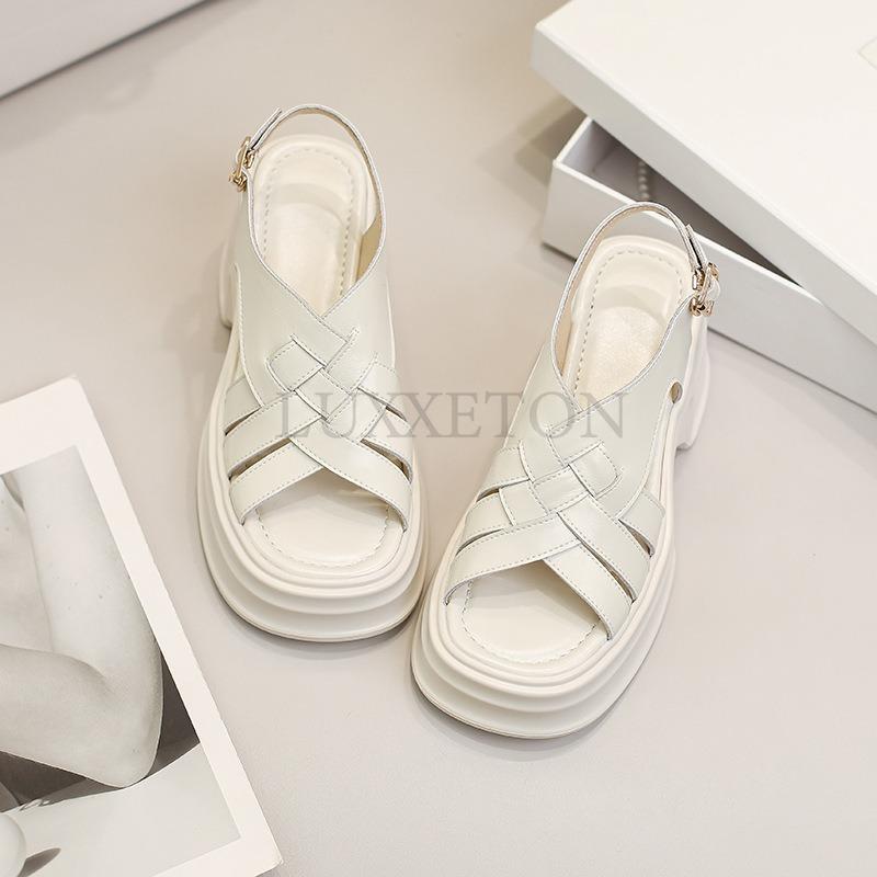 Muffin Толстая подошва Открытый носок Дорожный ремень Легкие удобные нескользящие Простые — фото 4