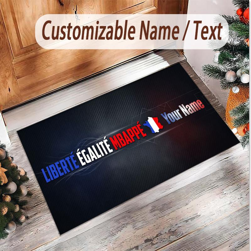 Personalized Crystal Velvet Carpet France National Football Team Pattern Non Slip Floor Rug